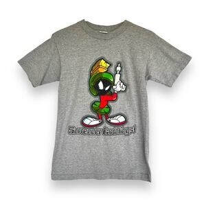 Marvin The Martian T-Shirt USA Gray Warner Bros 1999 / 90s Loony Tunes Vintage S